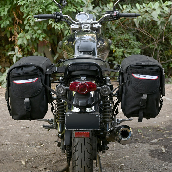 Motorcycle saddle bags 70L Black, waterproof, molle system, reinforced