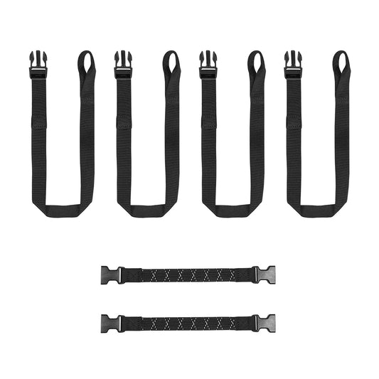 Motorcycle luggage tying quick release reflective black bungee strap