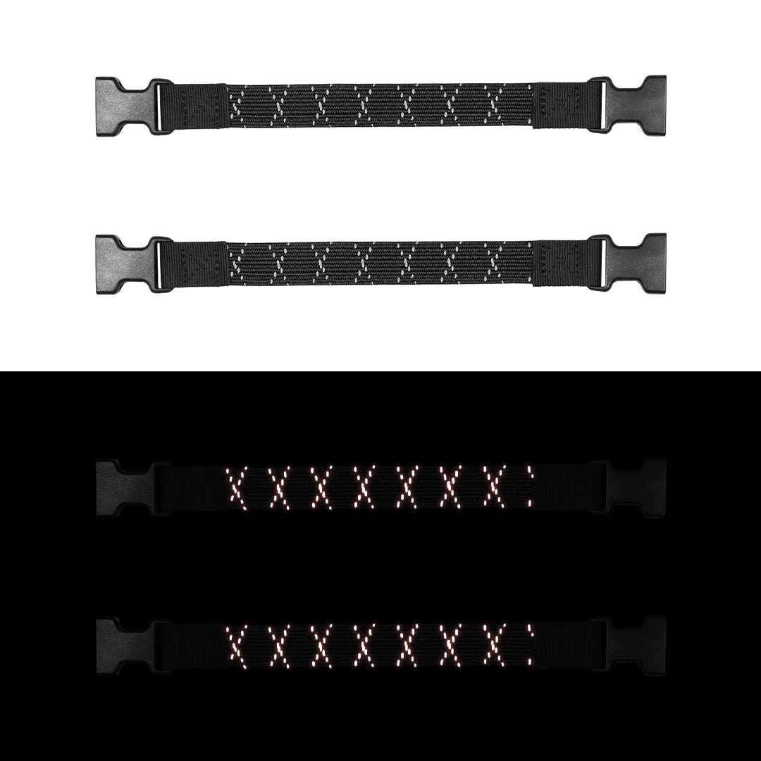 Motorcycle luggage tying quick release reflective black bungee strap