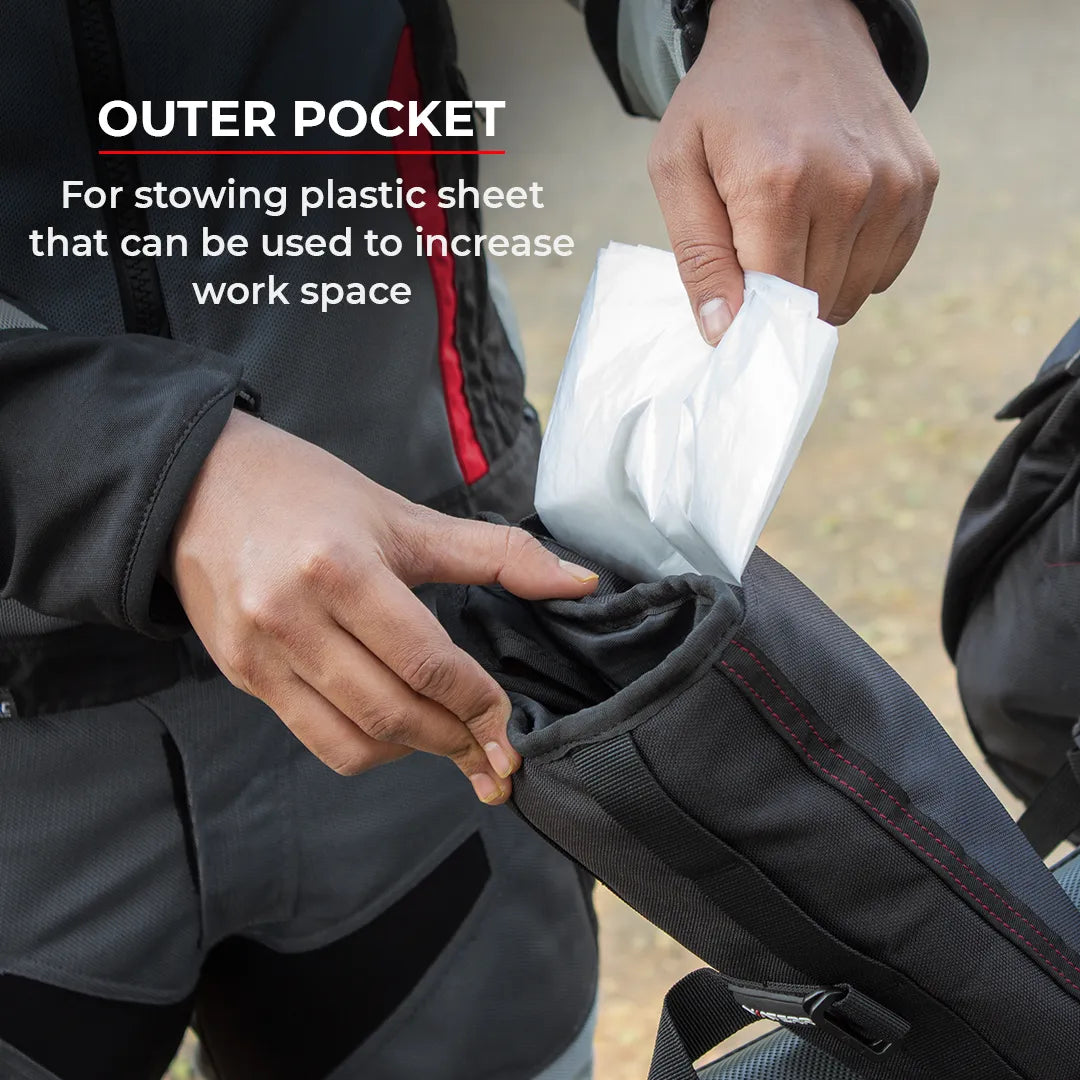 Motorcycle black tool storage pack bag