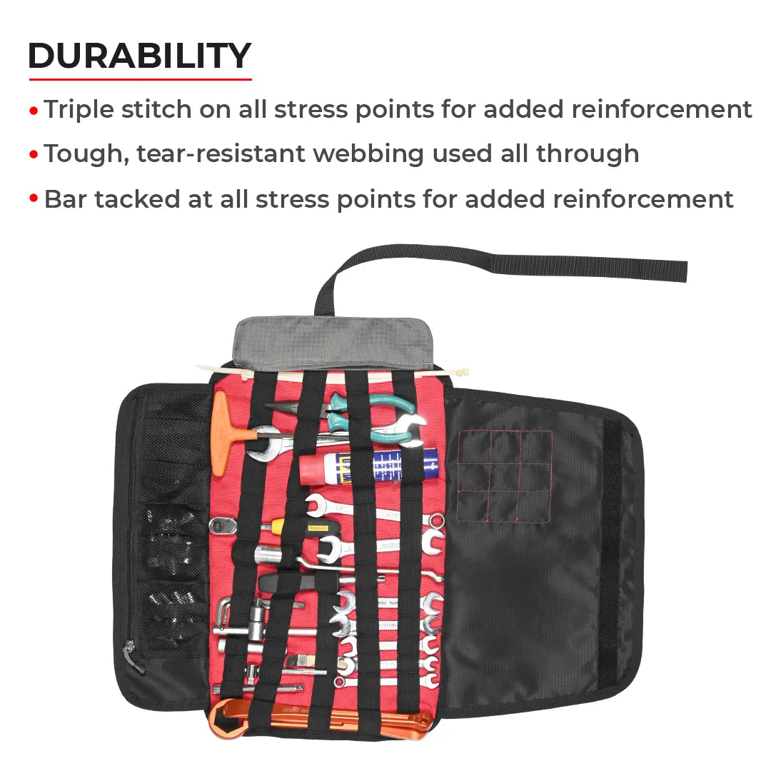 Motorcycle black tool storage pack bag