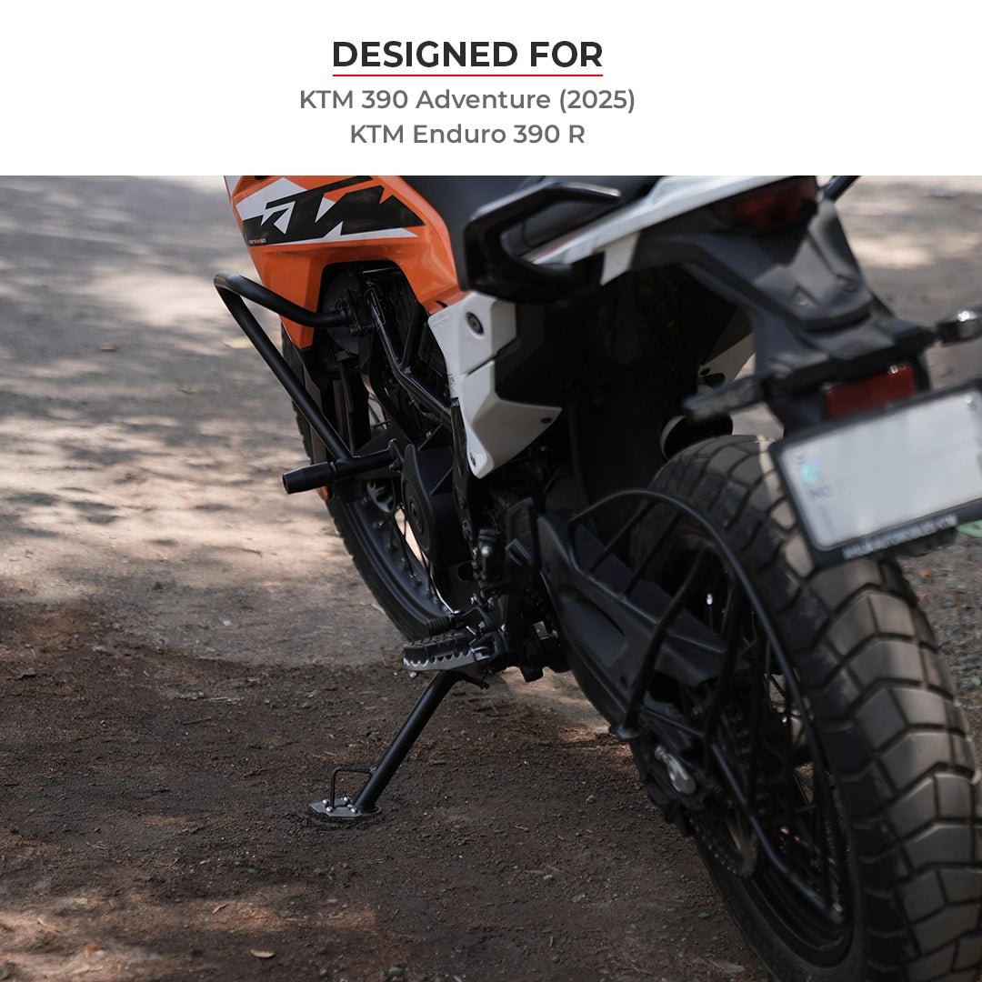 Motorcycle side stand shoe / extender for ktm adventure 390 / enduro : 2nd gen (2025) - Stainless Steel