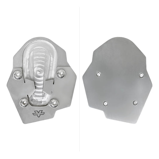 Motorcycle side stand shoe / extender for ktm adventure 390 / enduro : 2nd gen (2025) - Stainless Steel
