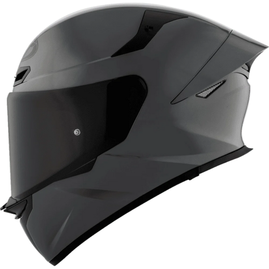 Motorcycle full face helmet solid gray gloss