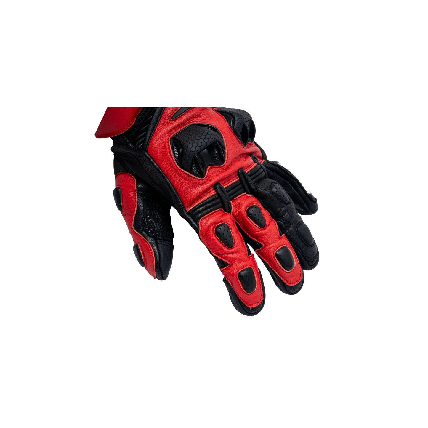 Motorcycle sport touring black with grey gloves with knox-SPS protection