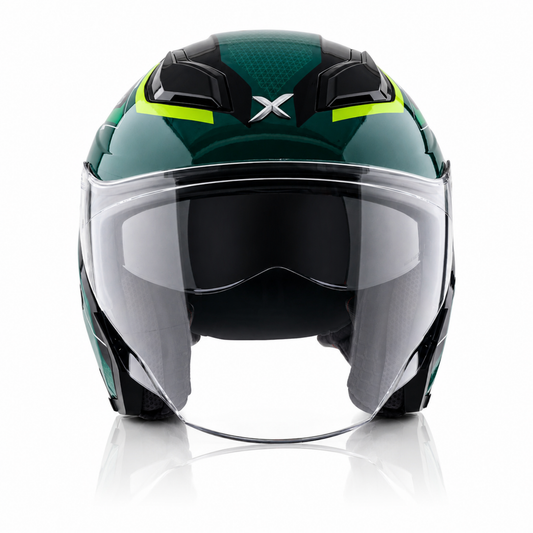 Axor Kylo Bliss Green Neon yellow - Open Face Helmet