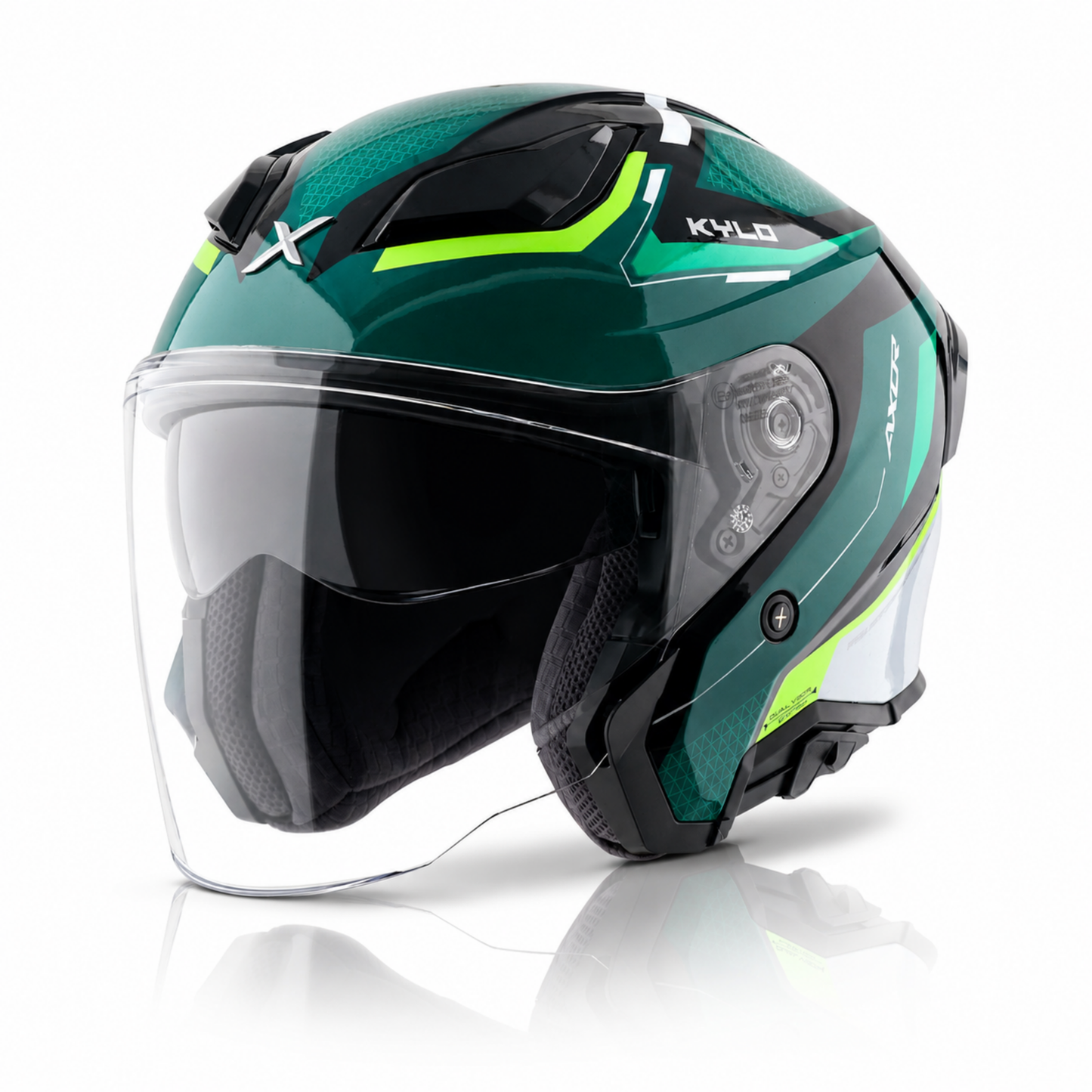 Axor Kylo Bliss Green Neon yellow - Open Face Helmet