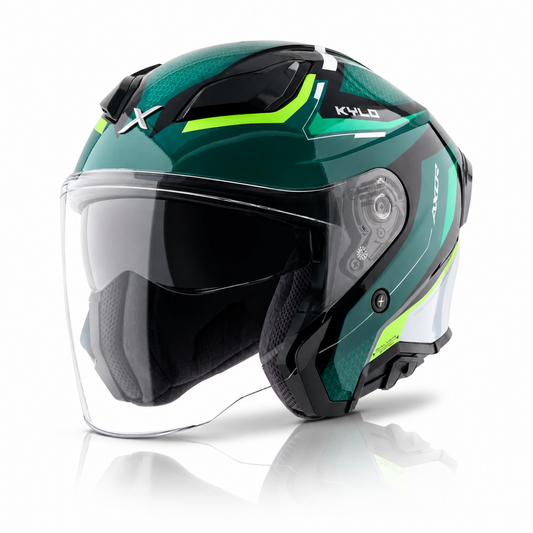 Axor Kylo Bliss Green Neon yellow - Open Face Helmet
