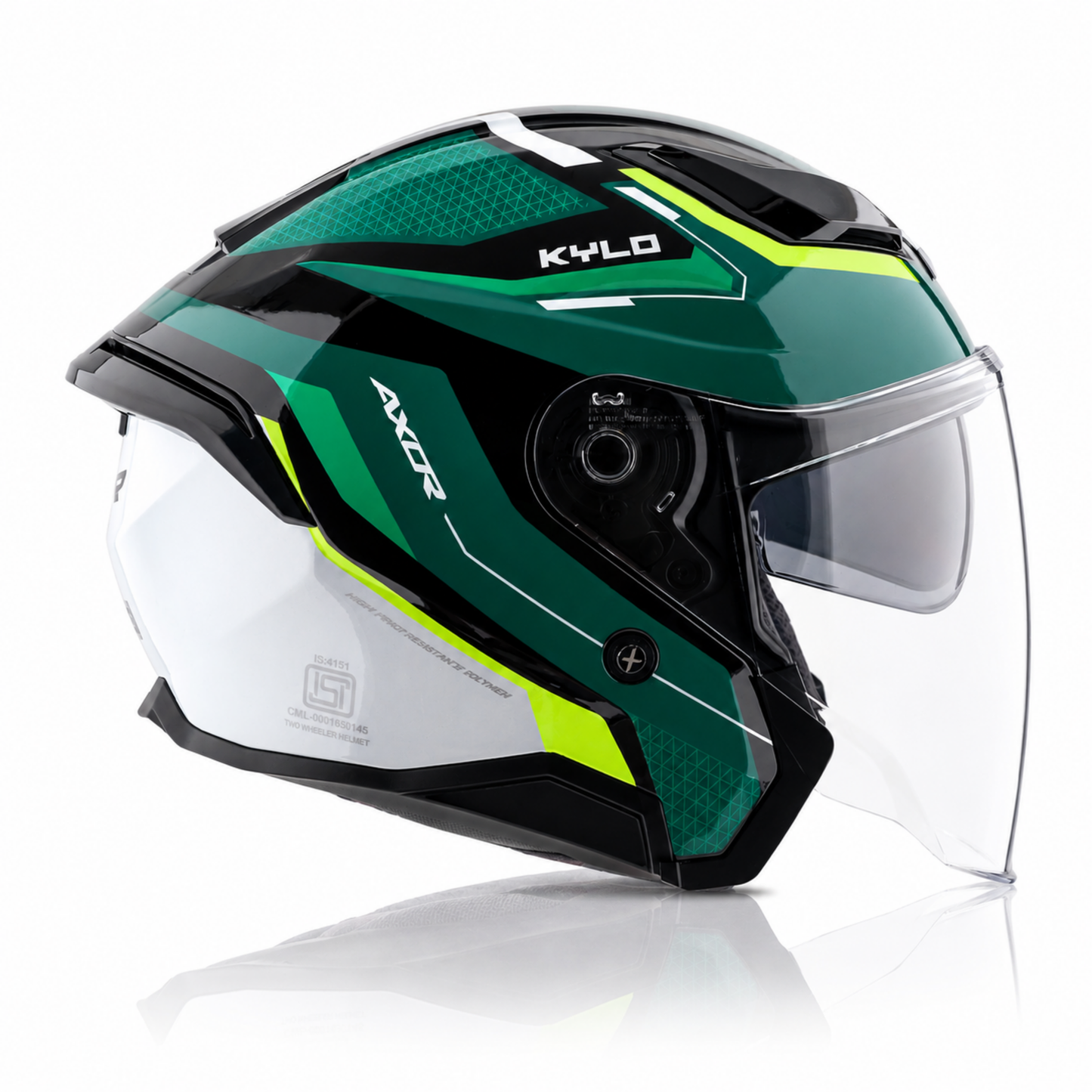 Axor Kylo Bliss Green Neon yellow - Open Face Helmet