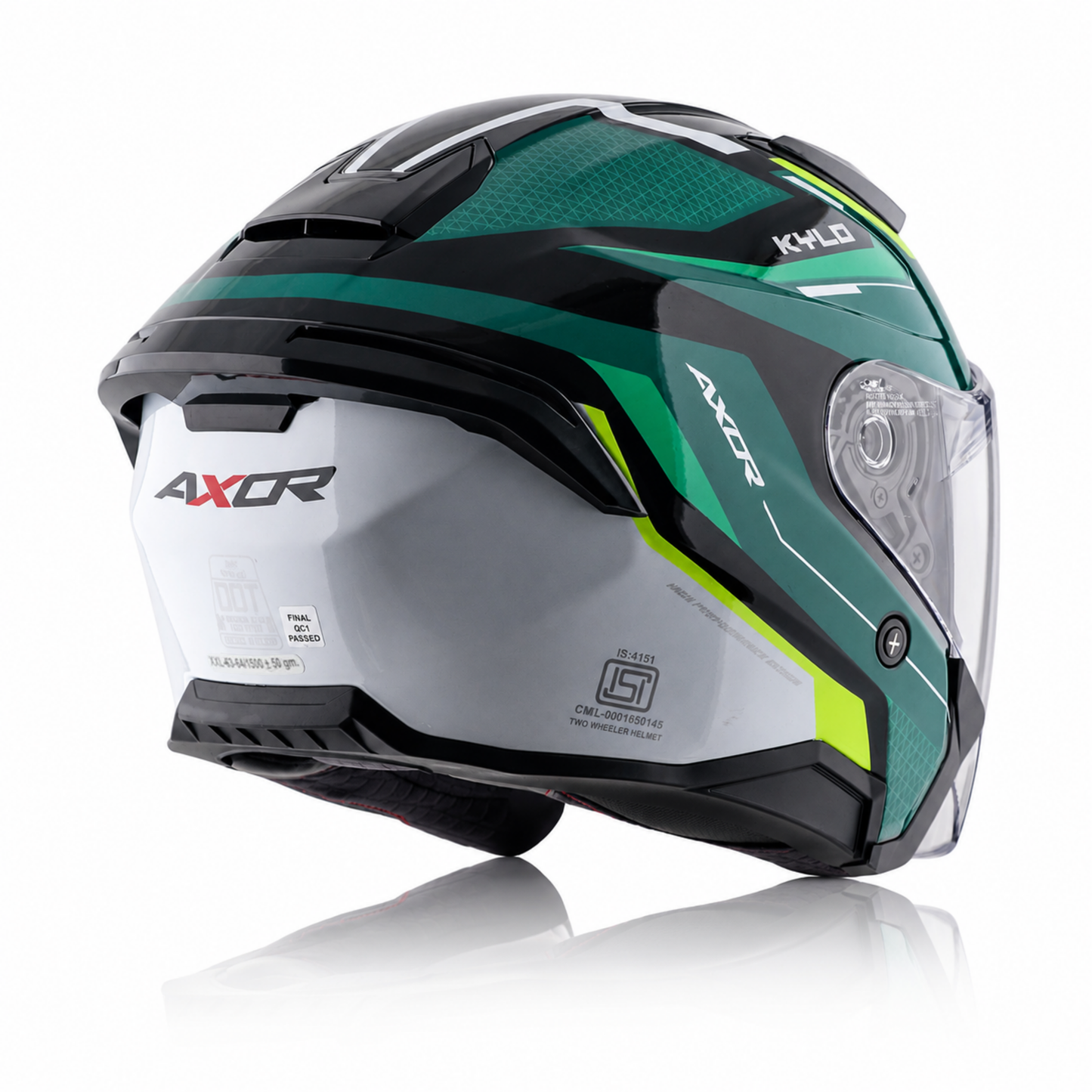 Axor Kylo Bliss Green Neon yellow - Open Face Helmet