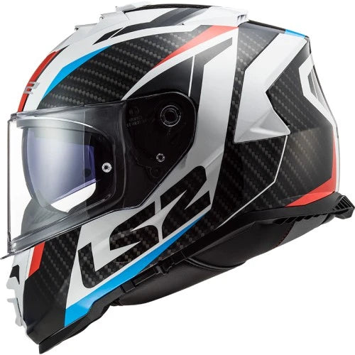 LS2 FF800 STROM RACER HELMET ( BLUE RED GLOSS WITH ANTIFOG RESISTANT VISOR)