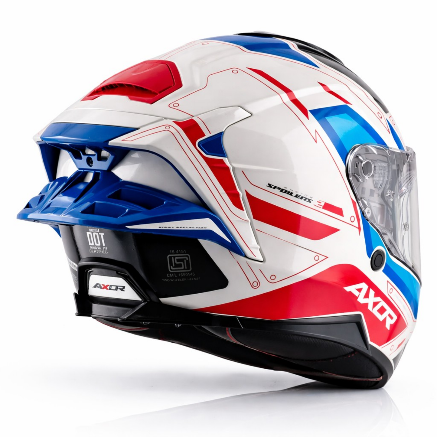 Axor Brutale Ryden White Red - Dual Spoiler Helmet