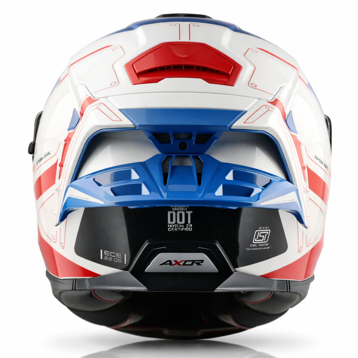 Axor Brutale Ryden White Red - Dual Spoiler Helmet