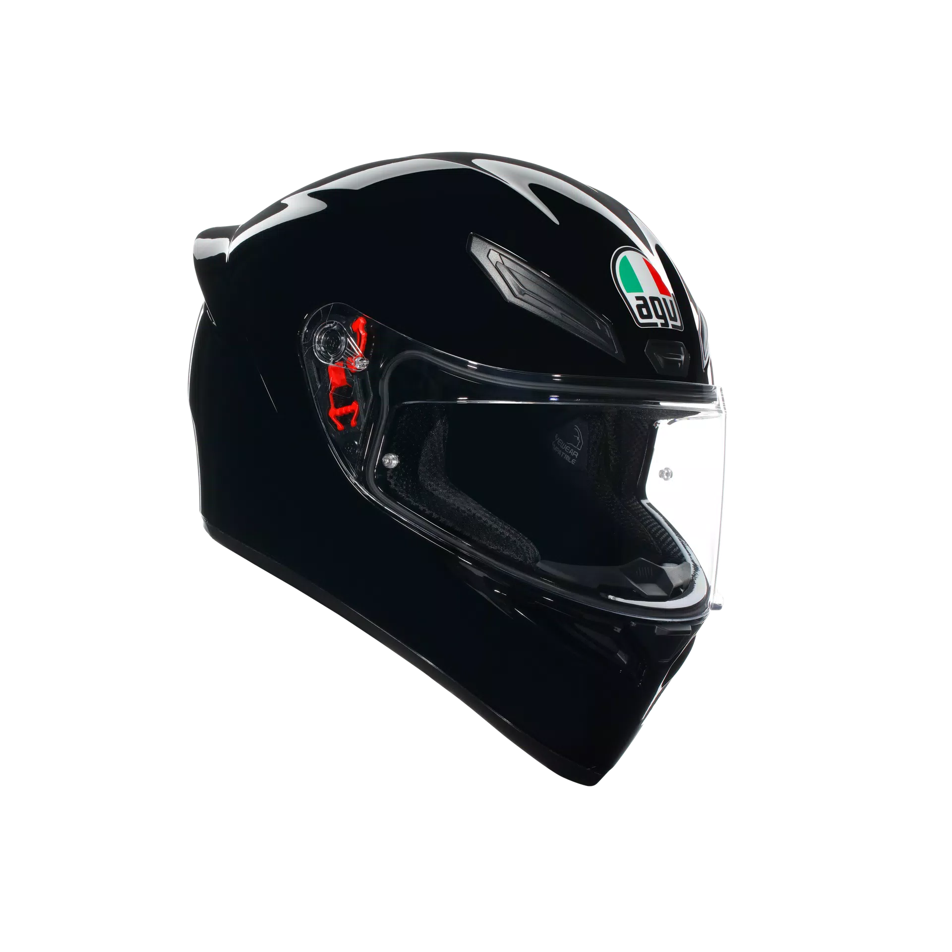 Motorcycle full face sports helmet gloss black