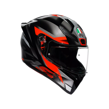 Motorcycle full face sports helmet black grey red