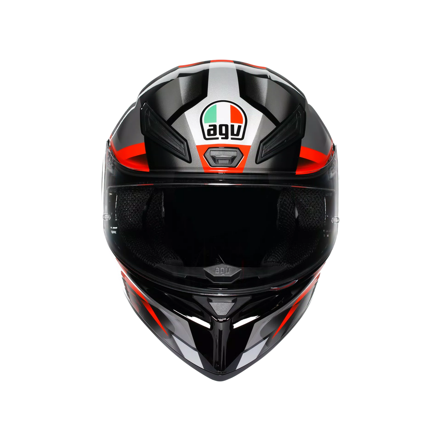 Motorcycle full face sports helmet black grey red
