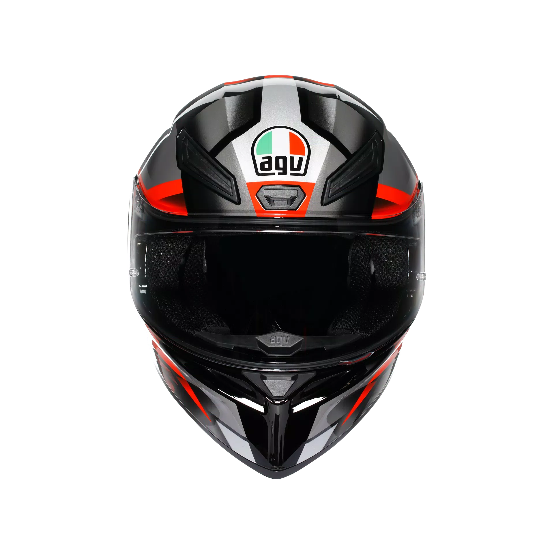 Motorcycle full face sports helmet black grey red