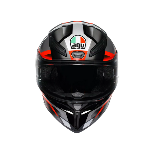 Motorcycle full face sports helmet black grey red