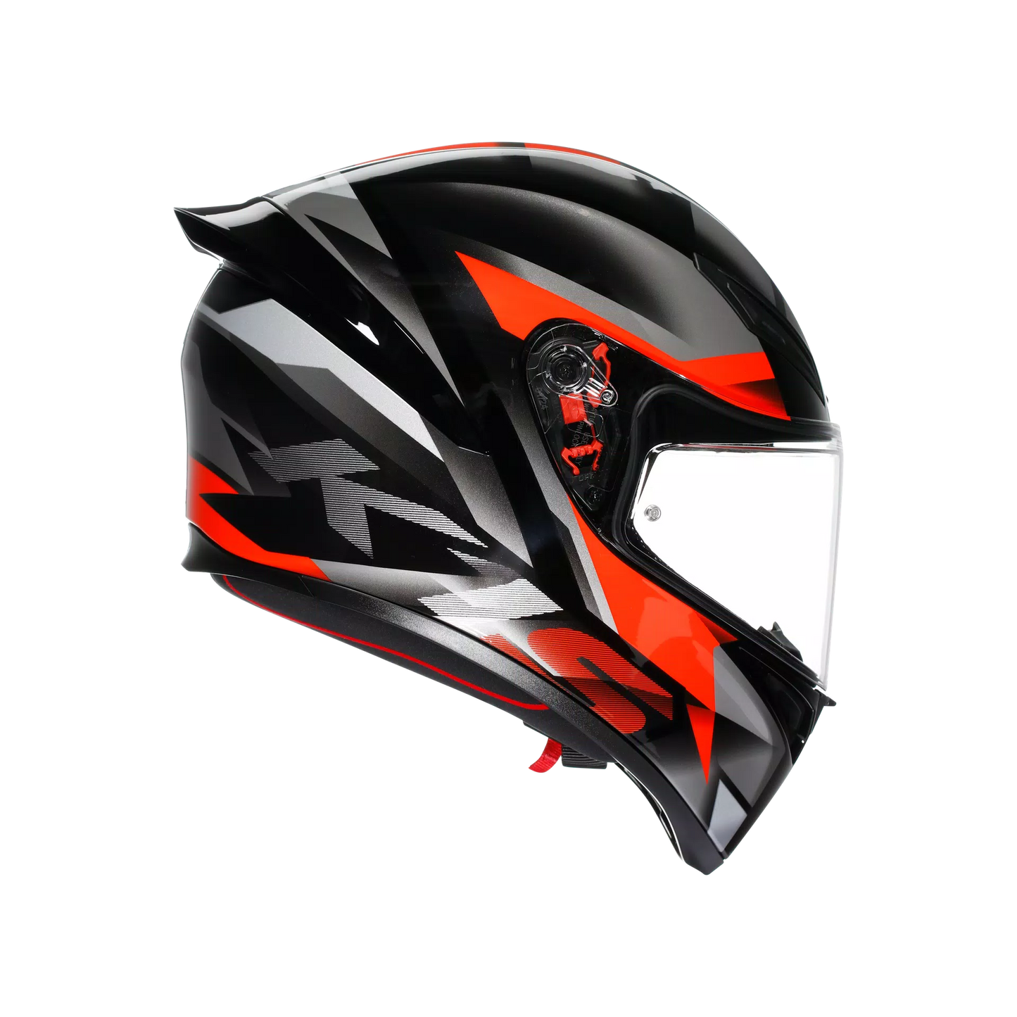 Motorcycle full face sports helmet black grey red