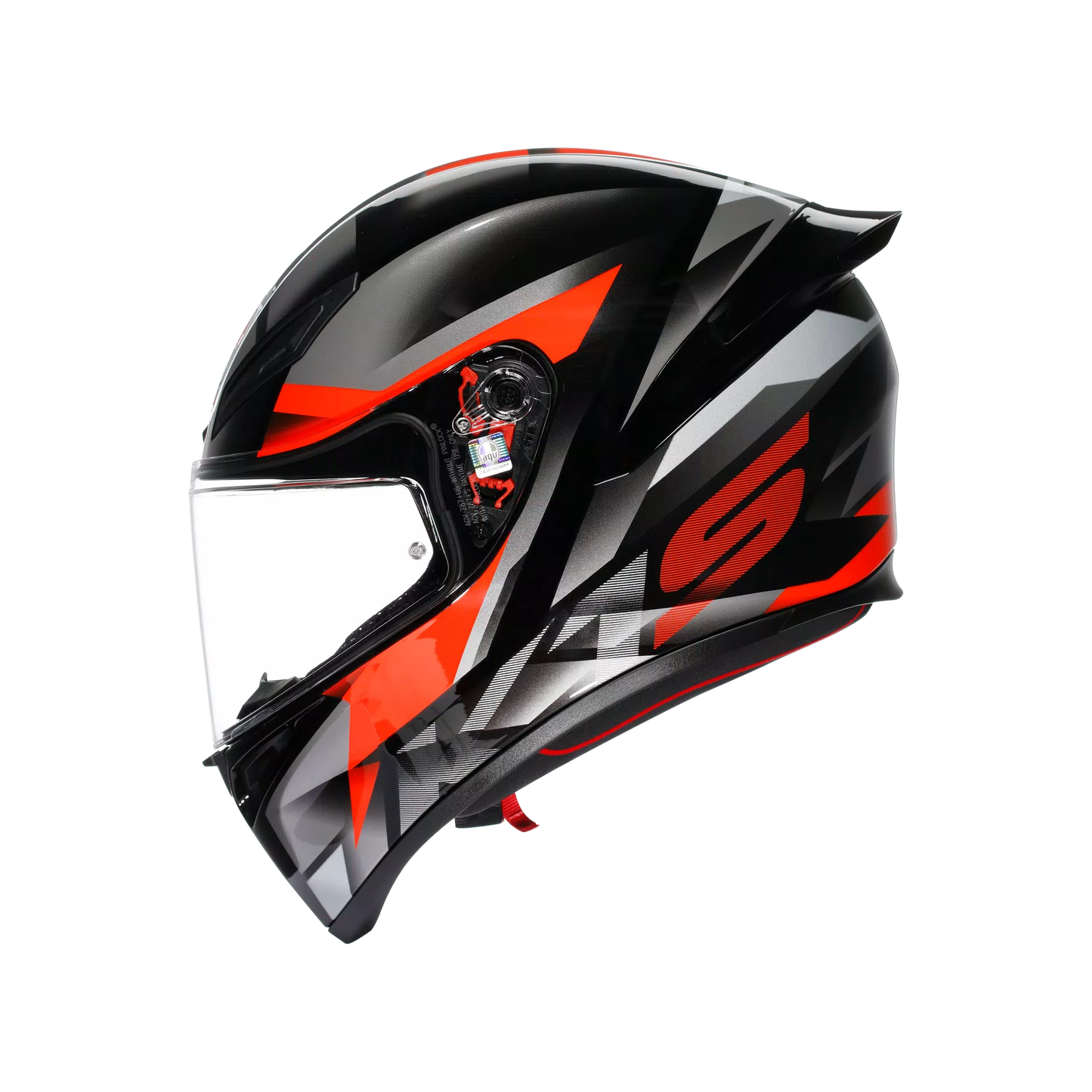 Motorcycle full face sports helmet black grey red