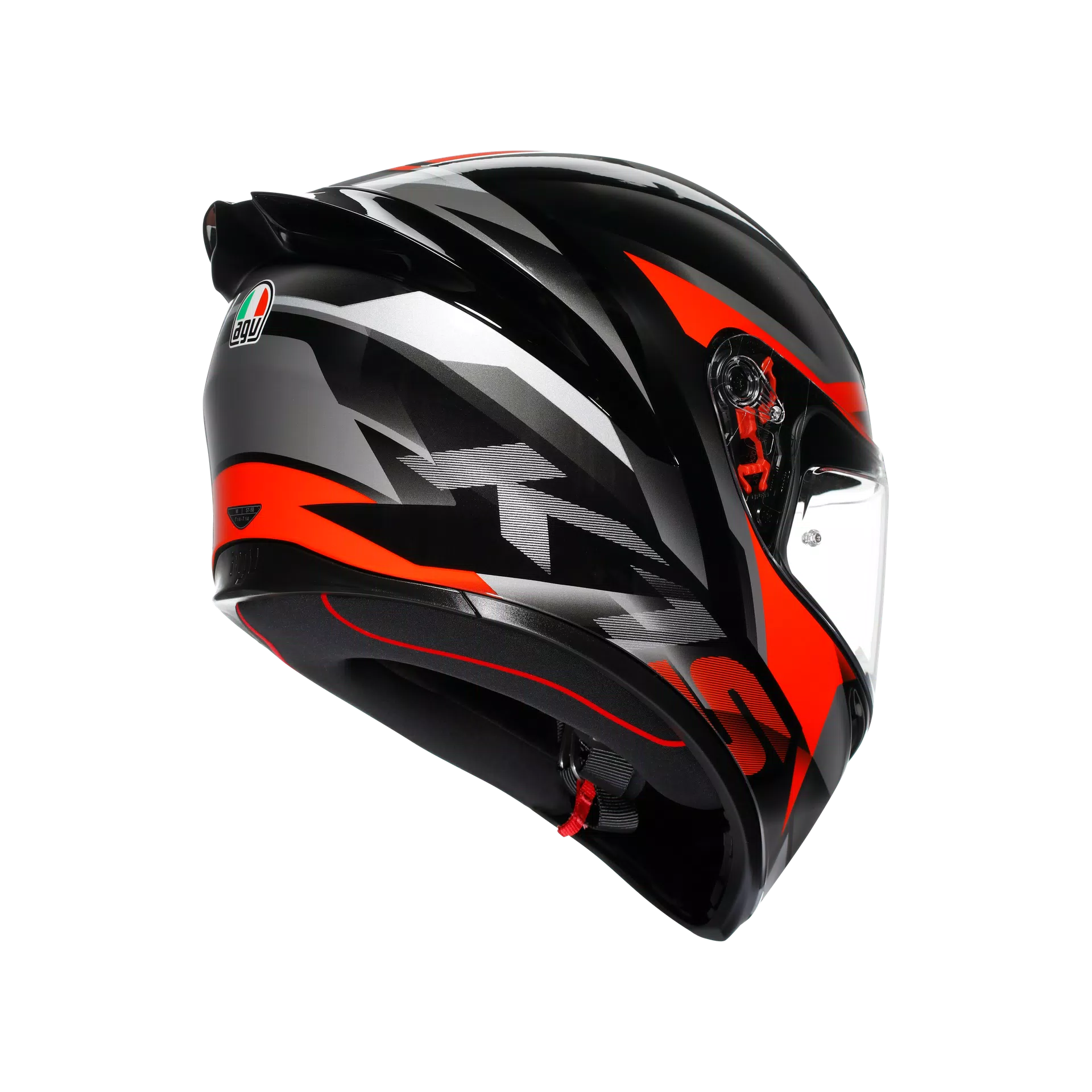 Motorcycle full face sports helmet black grey red