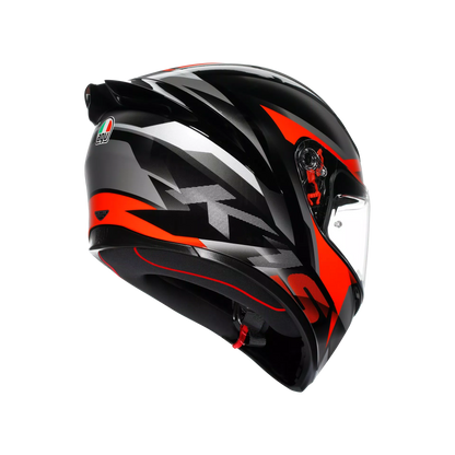 Motorcycle full face sports helmet black grey red