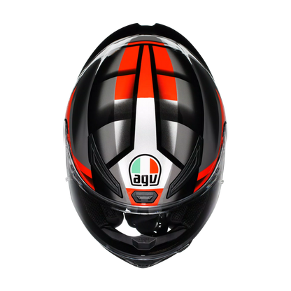 Motorcycle full face sports helmet black grey red