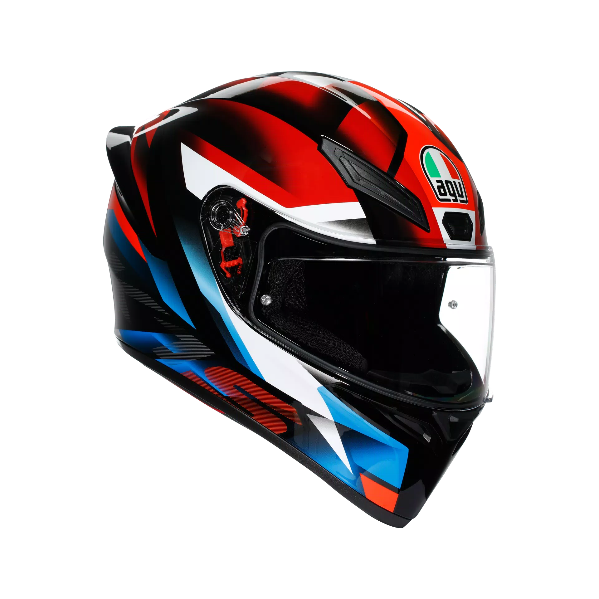 Motorcycle full face sports helmet black  red blue