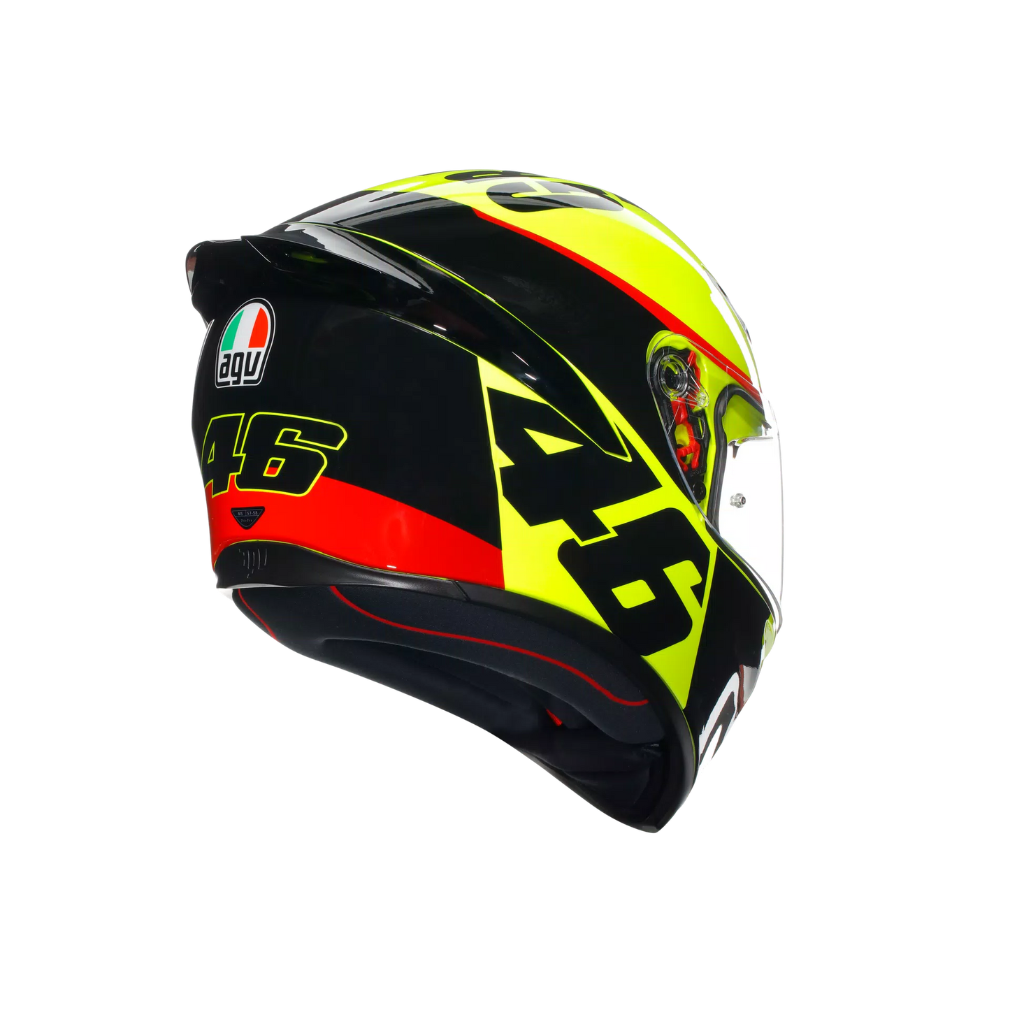 Motorcycle full face helmet light green black number 46 grazie vale graphic