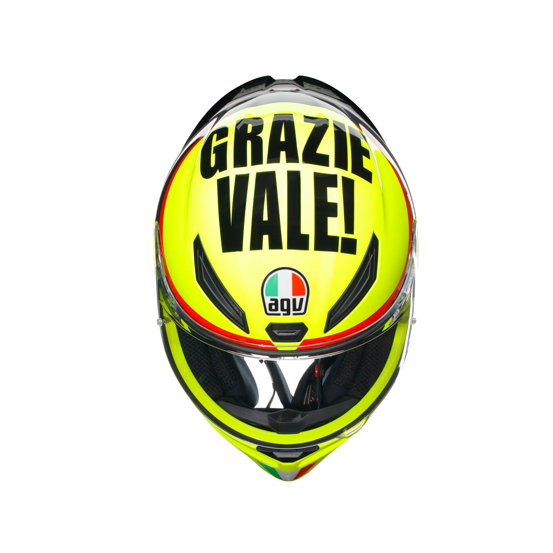 Motorcycle full face helmet light green black number 46 grazie vale design