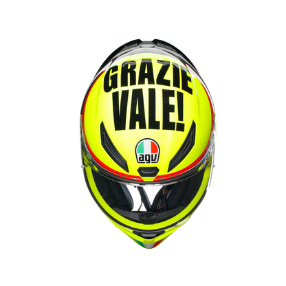 Motorcycle full face helmet light green black number 46 grazie vale design