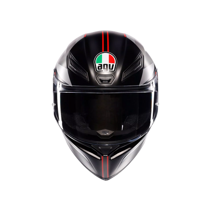 Motorcycle sports full face helmet black grey red e2206