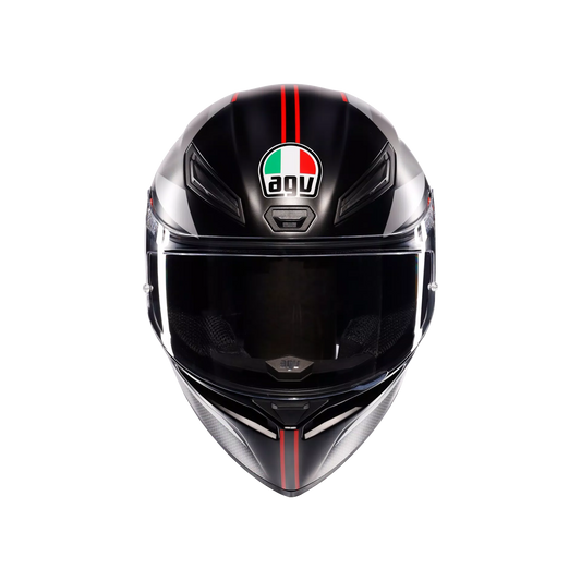 Motorcycle sports full face helmet black grey red e2206