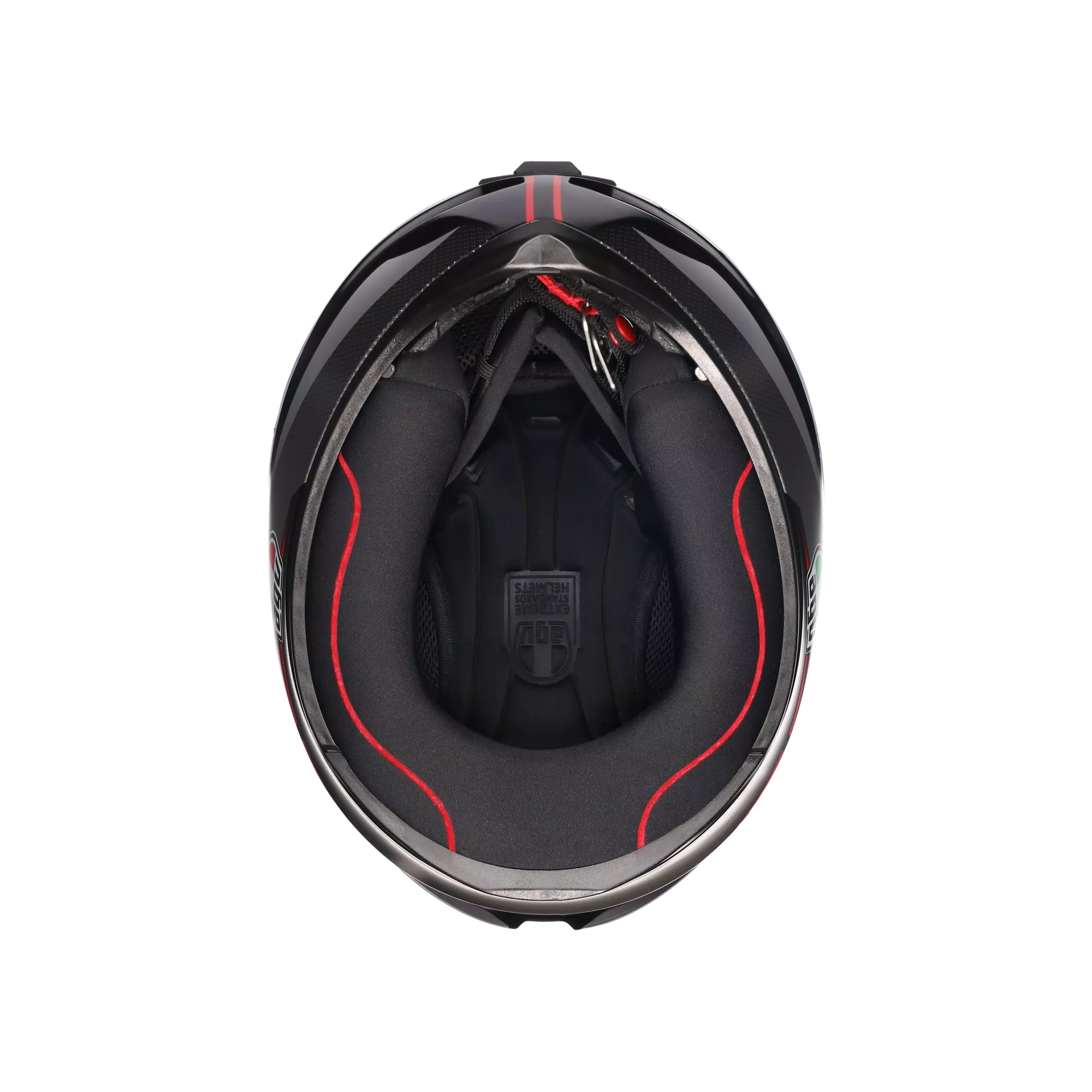 Motorcycle sports full face helmet black grey red e2206