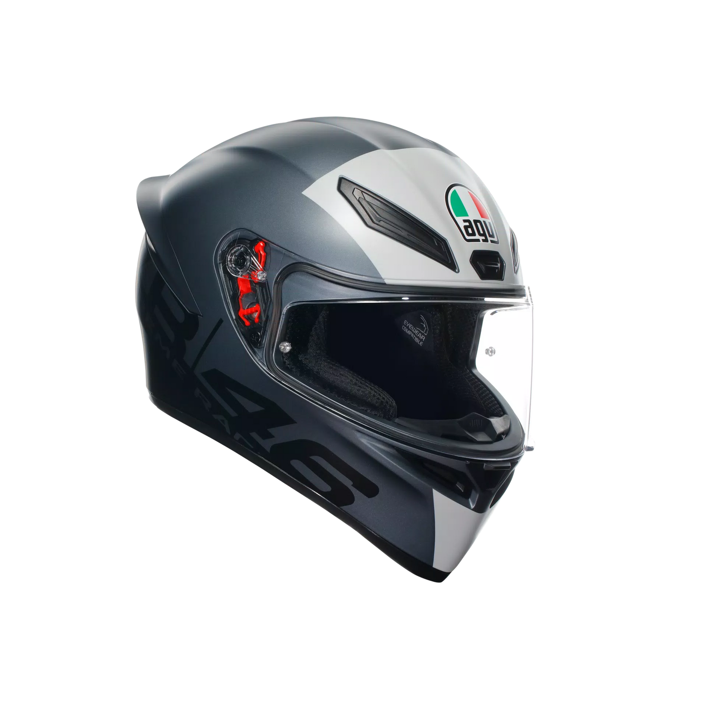 Motorcycle sports track helmet dark blue grey full face