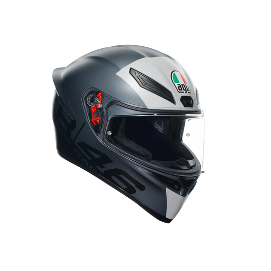 Motorcycle sports track helmet dark blue grey full face