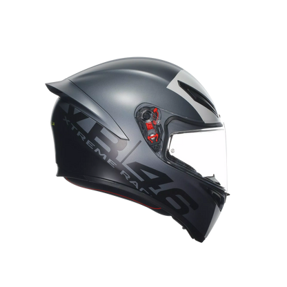 Motorcycle sports track helmet dark blue grey full face