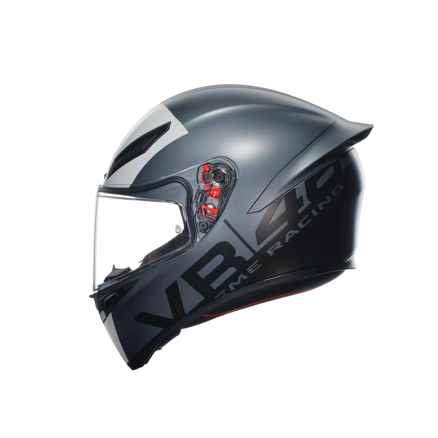 Motorcycle sports track helmet dark blue grey full face