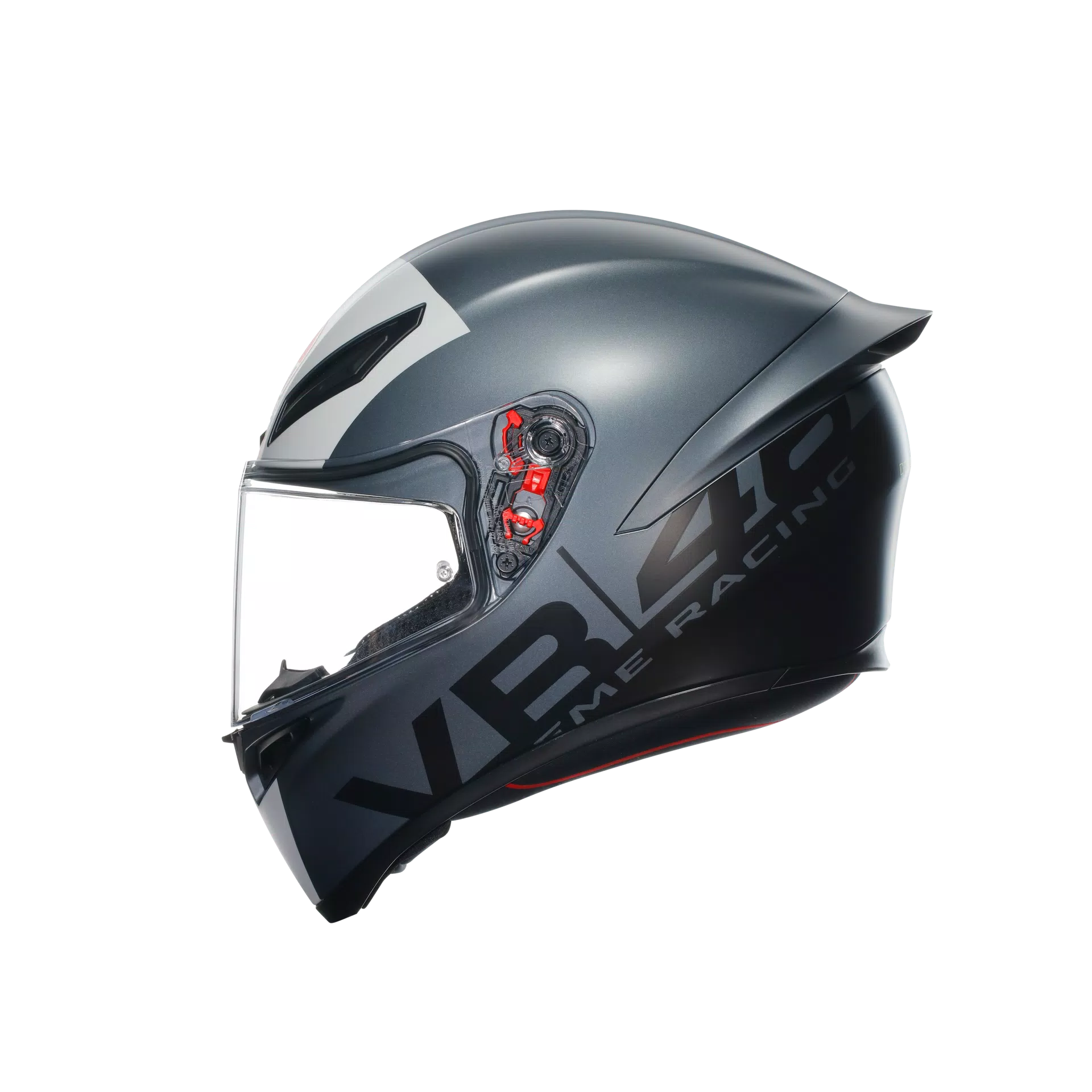 Motorcycle sports track helmet dark blue grey full face