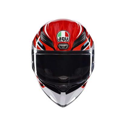 Motorcycle full face sports helmet black  red white