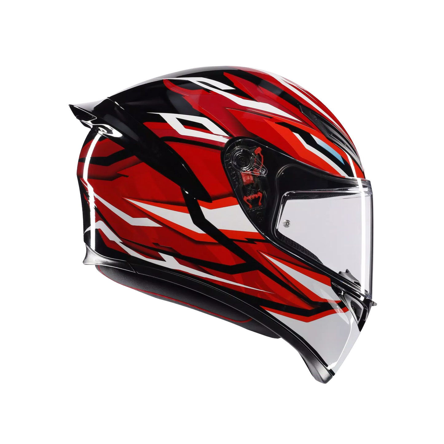 Motorcycle full face sports helmet black  red white