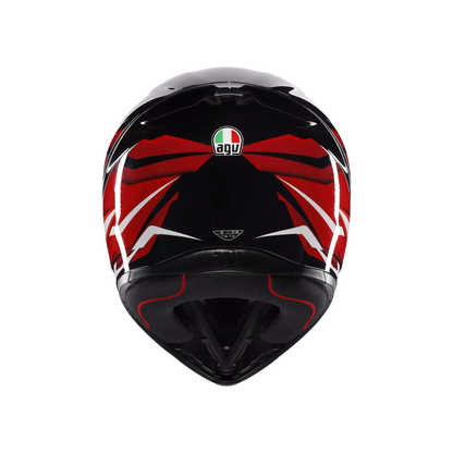 Motorcycle full face sports helmet black  red white