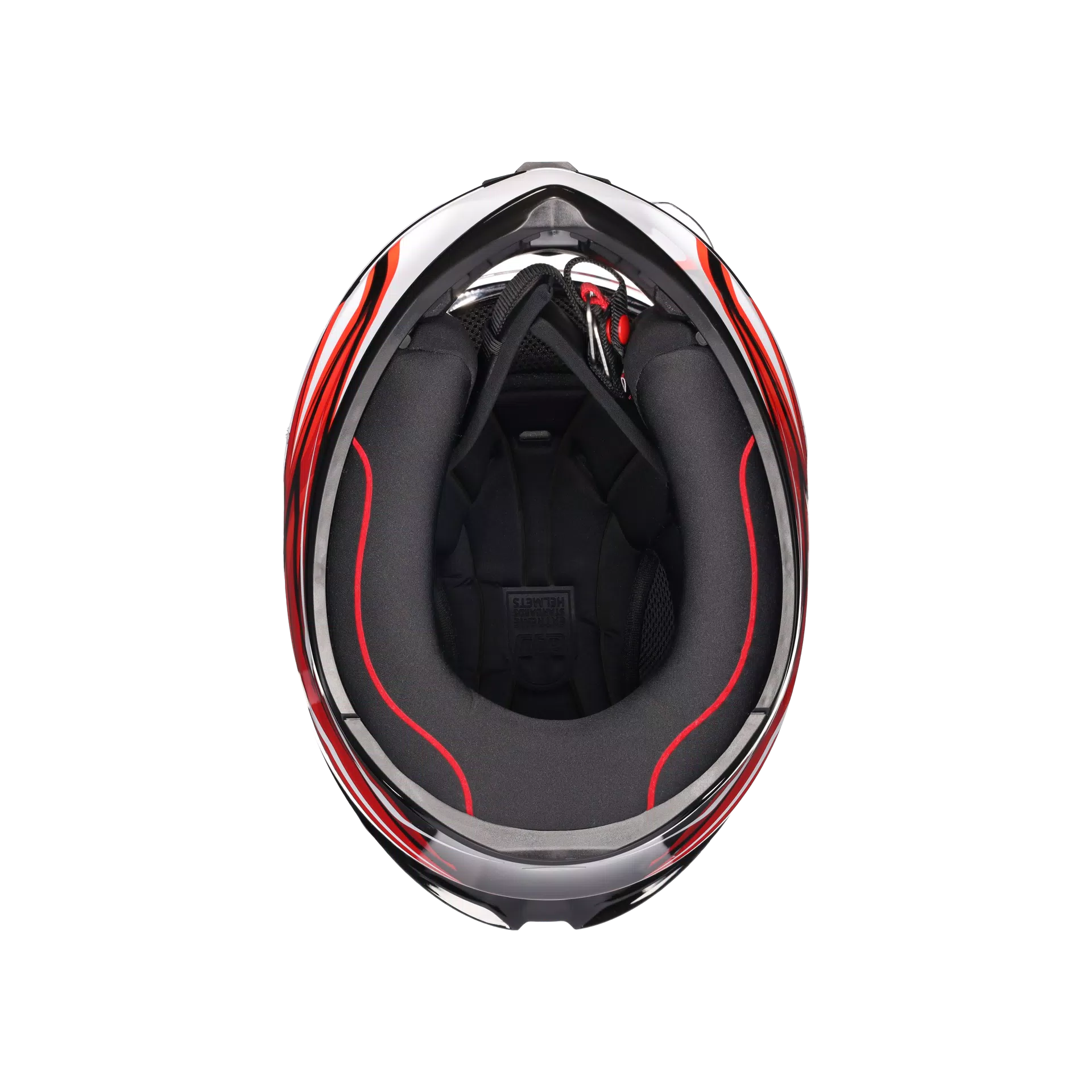 Motorcycle full face sports helmet black  red white