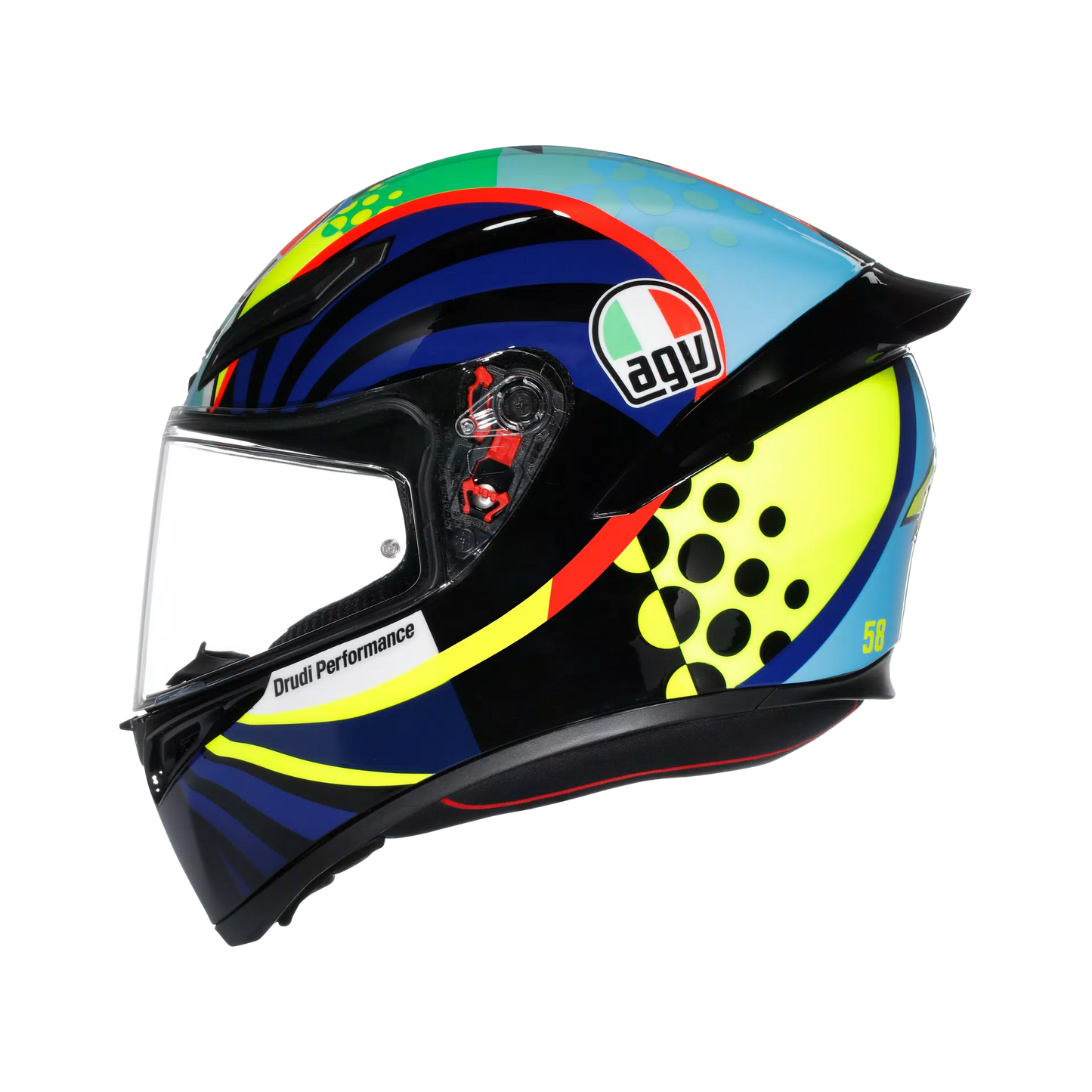 Motorcycle track helmet Multicolour rossi winter test edition