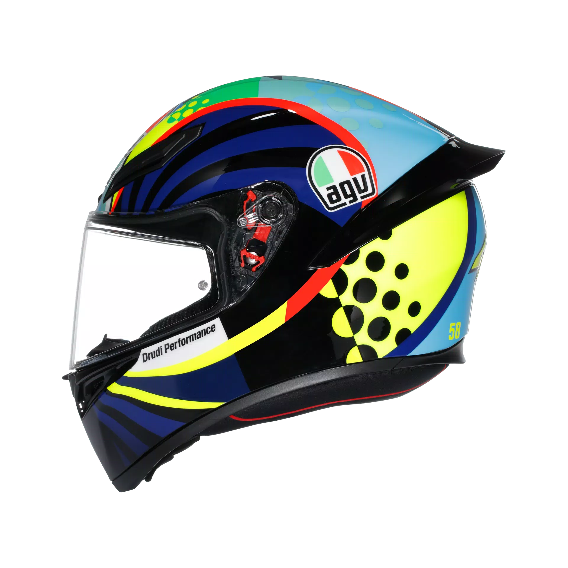 Motorcycle track helmet Multicolour rossi winter test edition