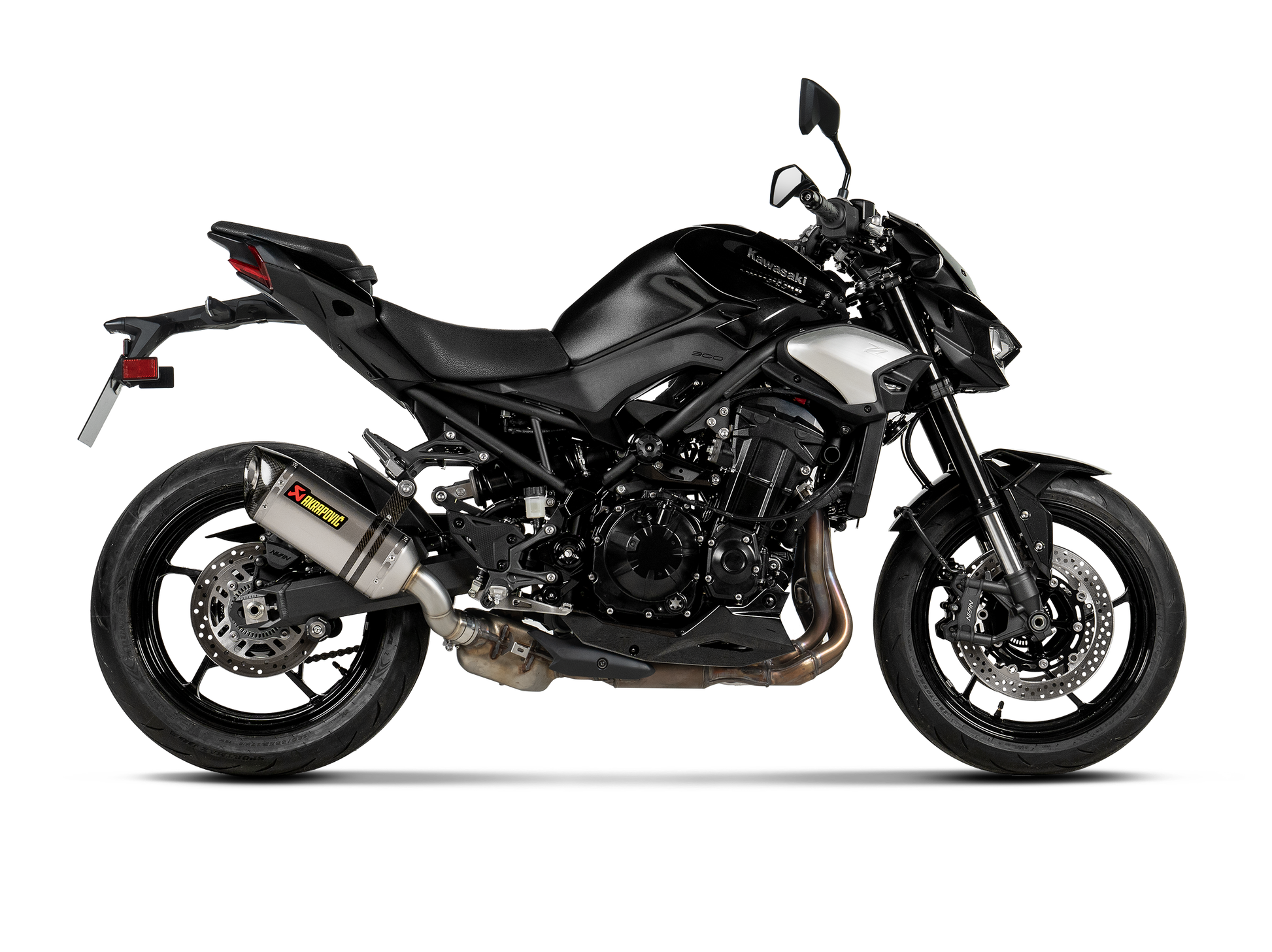 Motorcycle titanium slip on exhaust titanium with carbon fiber cap for kawasaki z900 2025 