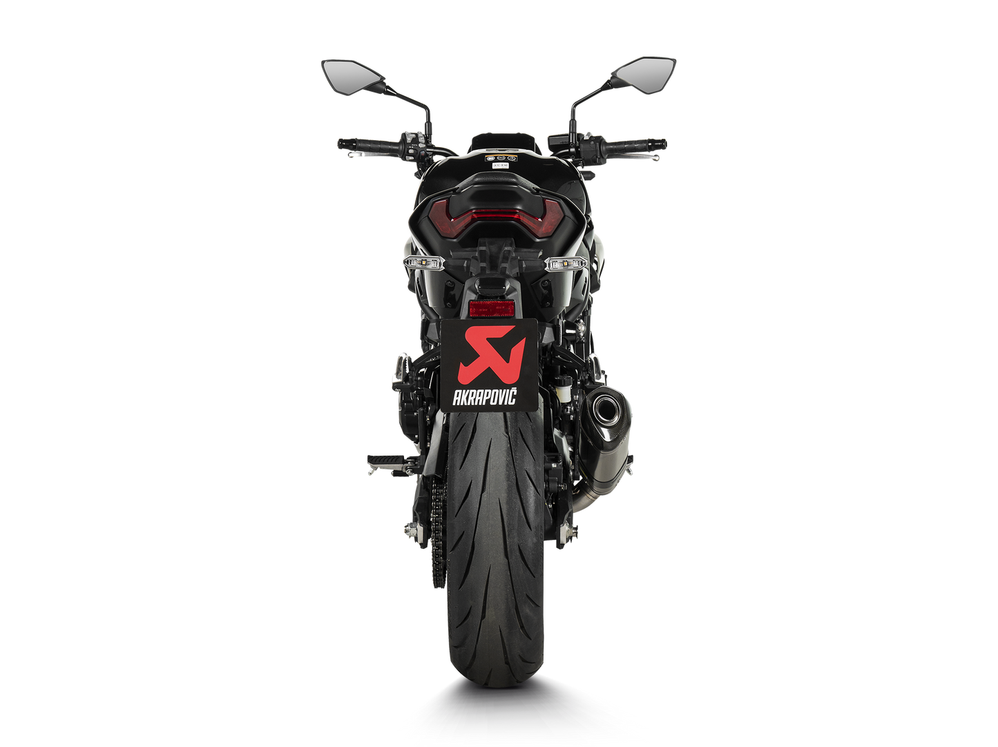 Motorcycle titanium slip on exhaust titanium with carbon fiber cap for kawasaki z900 2025 