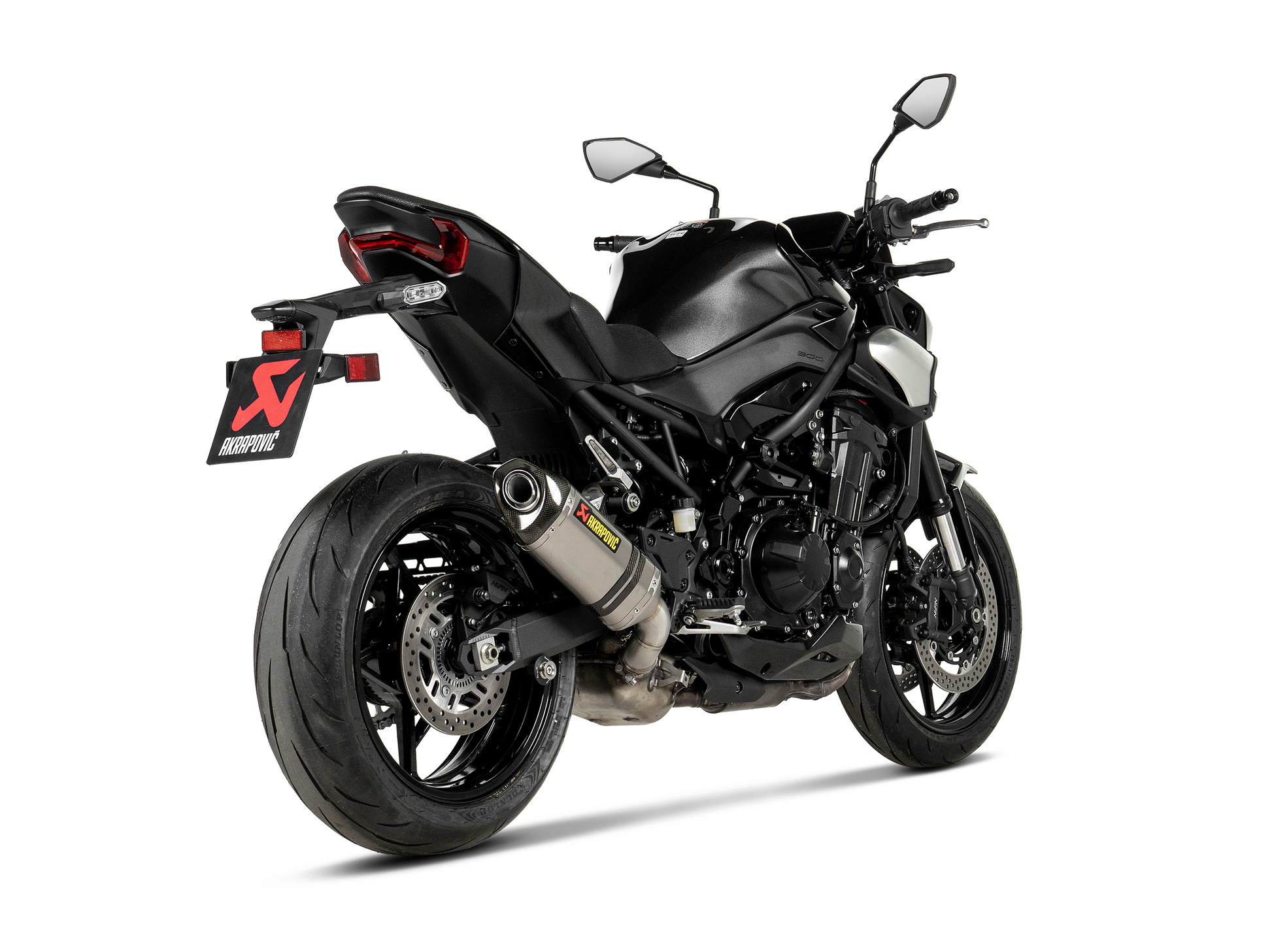 Motorcycle titanium slip on exhaust titanium with carbon fiber cap for kawasaki z900 2025 