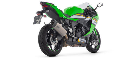 Motorcycle slip on titanium exhaust homologated for kawasaki zx6r 24+