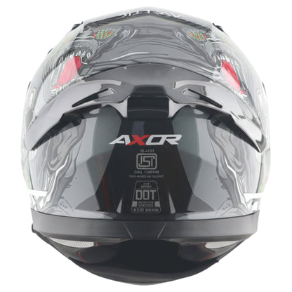 Motorcycle full face helmet black grey white graphic pinlock sun-visor touring ready 